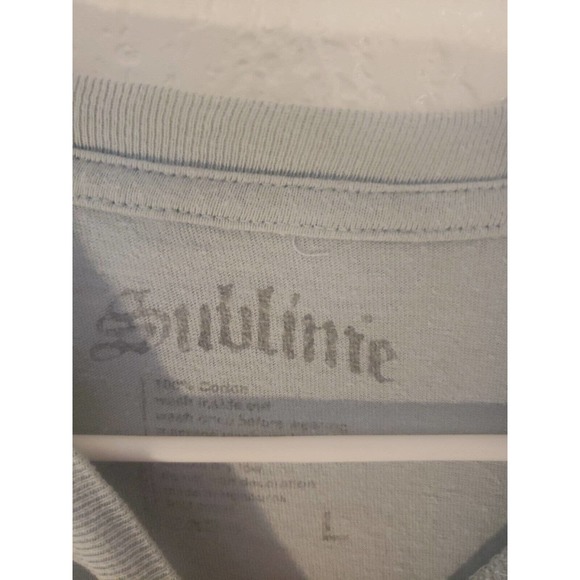 Sublime Top Womens Large Light Blue Crew Neck Short Sleeve 100% Cotton Shirt - Picture 7 of 8